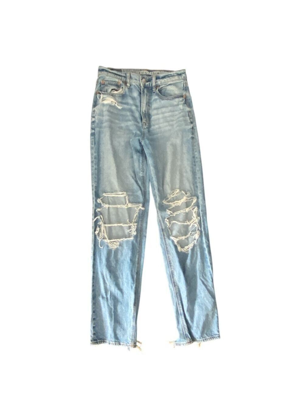 American Eagle Low Rise Bootcut Ripped Blue Jeans Size 0